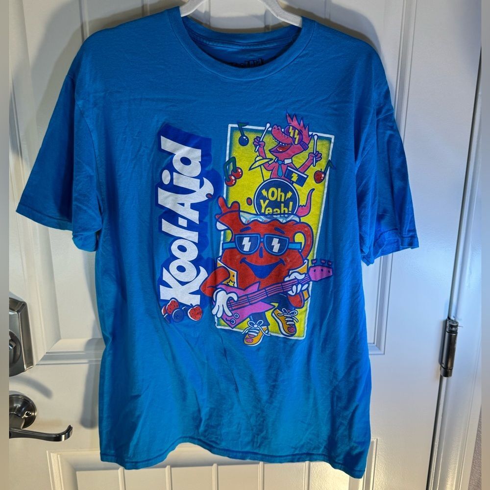 Men’s Large Blue Kool-Aid Rockadile Red Tee